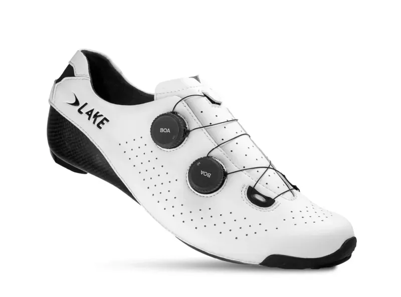 Lake CX400-X Wide Cycling Shoes in White/Black-1