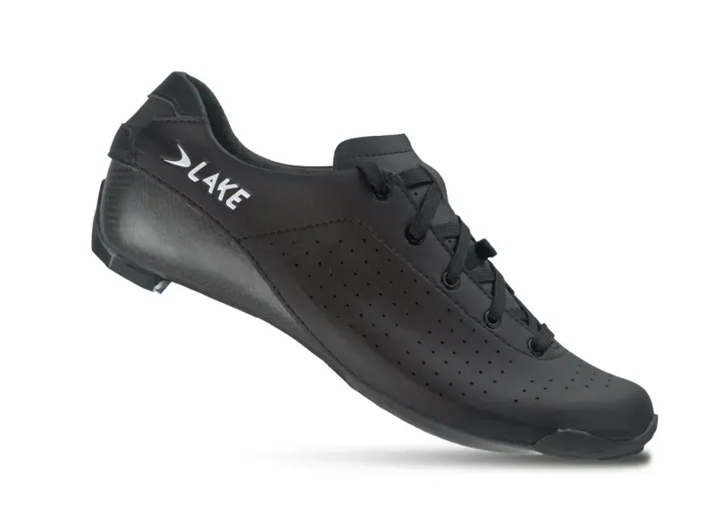 Lake CX400L-X Wide Cycling Shoes in Black/White