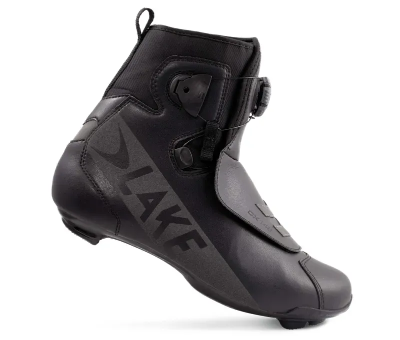 Lake CX146 Winter Road Shoes in Reflective Black/Black