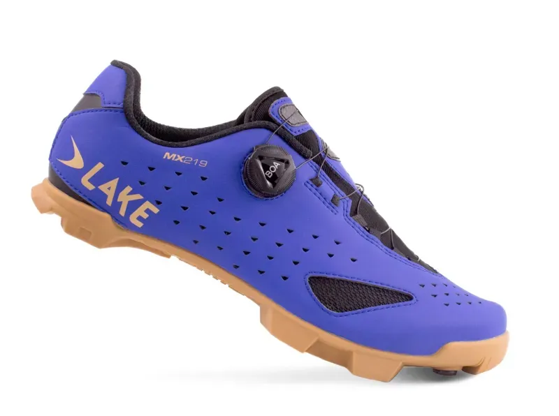 Lake MX219 Mountain Bike Shoes in Strong Blue/Gold