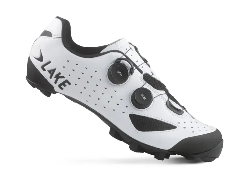 Lake MX238-X Gravel Wide Cycling Shoes in White/Black Microfiber