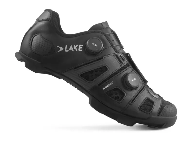 Lake MX242-X Wide Mountain Bike Shoes in Black/Silver