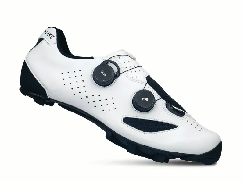 Lake MX239 Gravel Bike Shoes in White/Black Microfiber