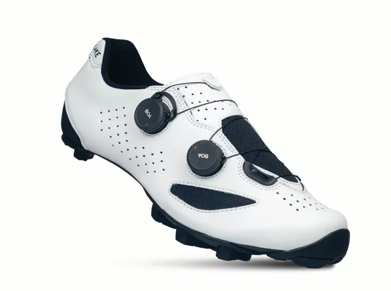Lake MX239 Gravel Bike Shoes in White/Black Microfiber-1