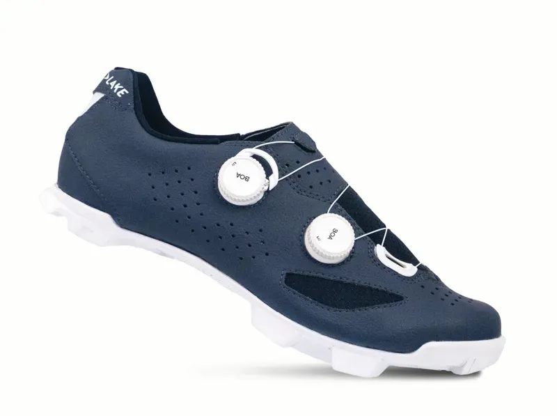 Lake MX239 Road Cycling Shoes in Navy/White Microfiber