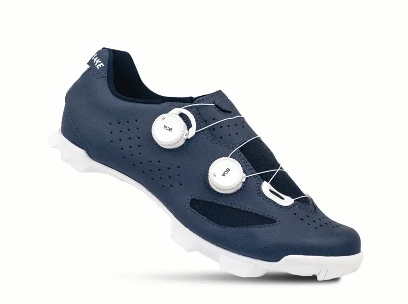 Lake MX239 Road Cycling Shoes in Navy/White Microfiber-1