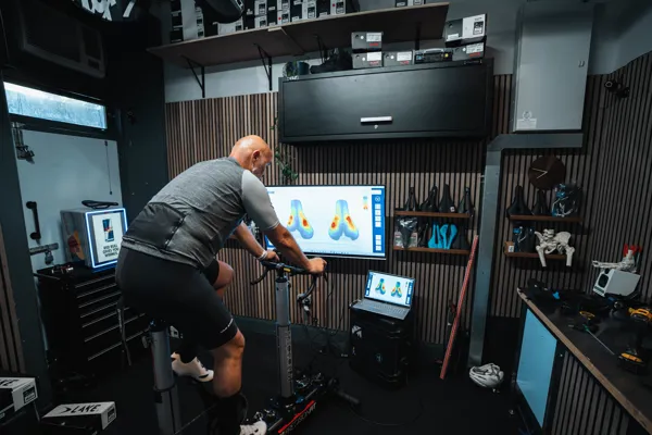 Rider getting fit using pressure mapping
